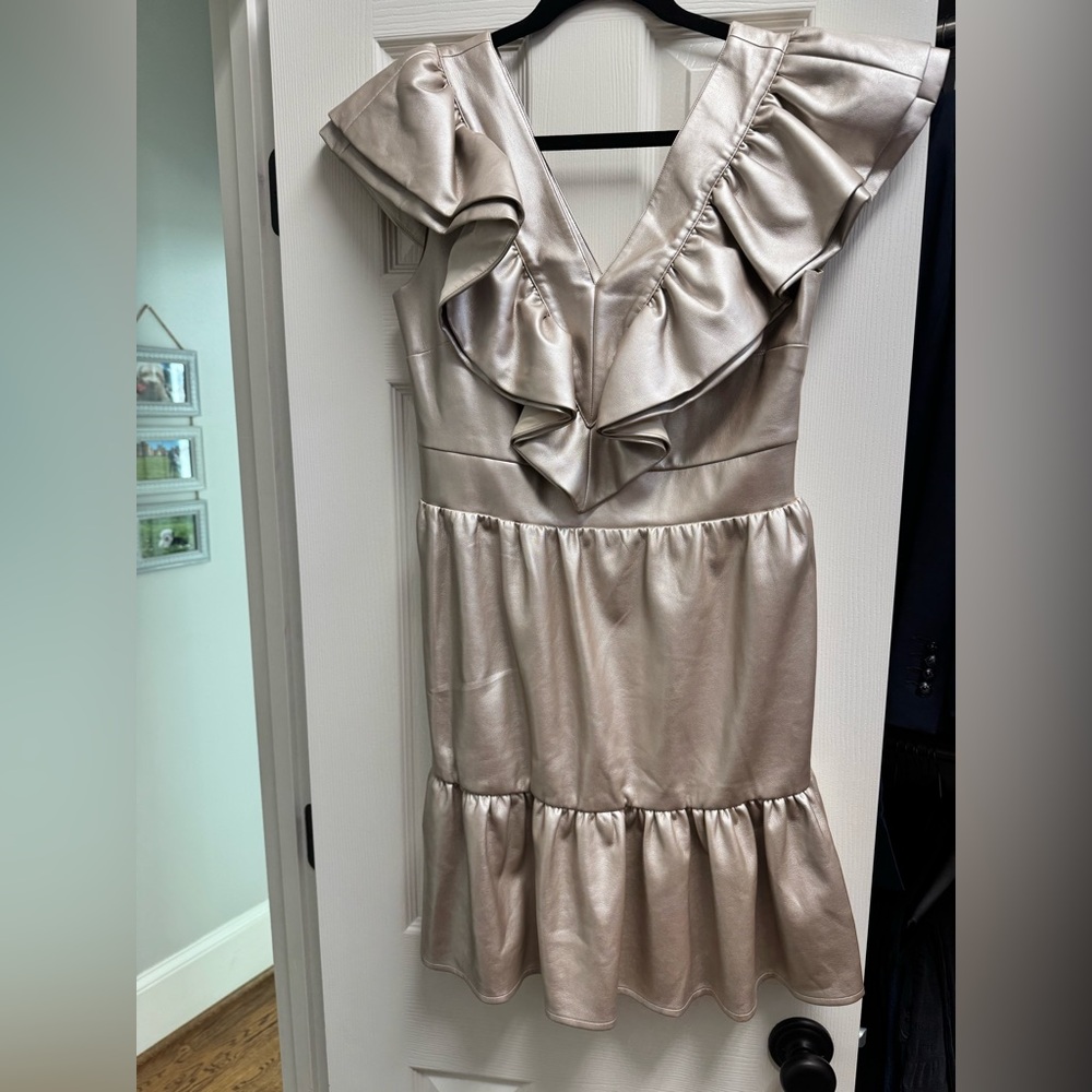 Emily McCarthy - Gold - Leather Dress